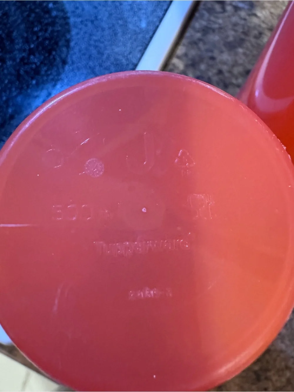 Tupperware Coral-Red Stackable Plastic Tumblers - Set of 4
